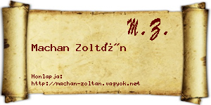 Machan Zoltán névjegykártya